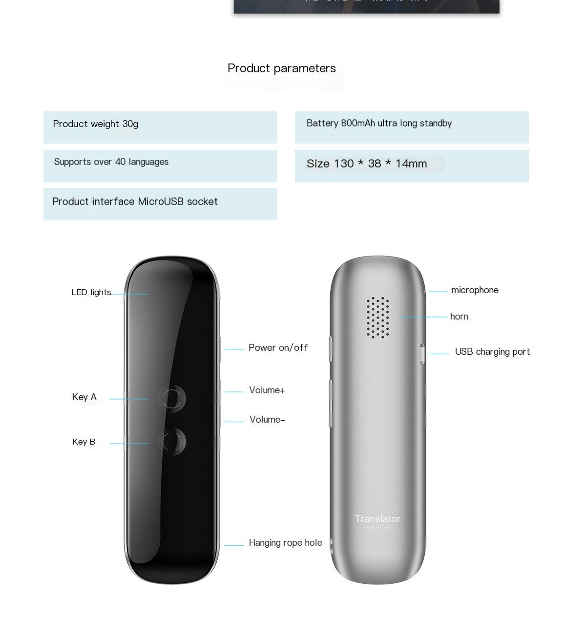 Traductor Bluetooth Inteligente G6 — Múltiples Idiomas en Tiempo Real