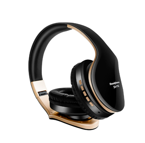 foldable Wireless Bluetooth Headphones Over-Ear HiFi Sound with Mic & SD Card Slot